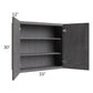RTA Stone Grey 33" x 30" Wall Cabinet with 1 Decorative End Panel