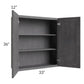 RTA Stone Grey 33" x 36" Wall Cabinet with 1 Decorative End Panel