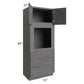 RTA Stone Grey 33" x 84" Universal Oven Cabinet with 2 Decorative End Panels