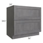 RTA Stone Grey 36" 2-Drawer Base Cabinet