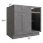 RTA Stone Grey 36" Blind Corner Base Unit with 2 Decorative End Panels