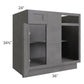 RTA Stone Grey 36" Blind Corner Base Unit with 2 Decorative End Panels