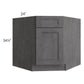 RTA Stone Grey 36" Diagonal Corner Sink Base Cabinet with 1 Decorative End Panel