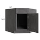 RTA Stone Grey 36" Diagonal Corner Sink Base Cabinet with 2 Decorative End Panels