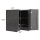 RTA Stone Grey 36" Lazy Susan Corner Base with 2 Wood Baskets with 2 Decorative End Panels