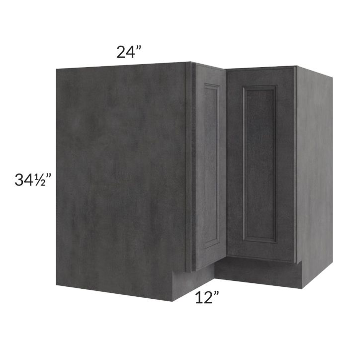 RTA Stone Grey 36" Lazy Susan Corner Base with Stainless Steel Baskets