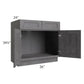 RTA Stone Grey 36" Sink Base with 2 Decorative End Panels