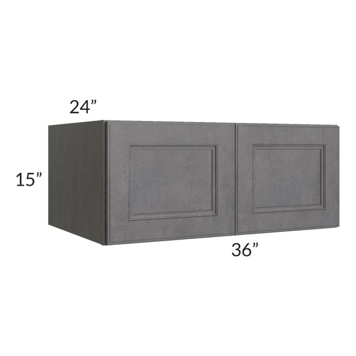 RTA Stone Grey 36" x 15" x 24" Refrigerator Wall Cabinet