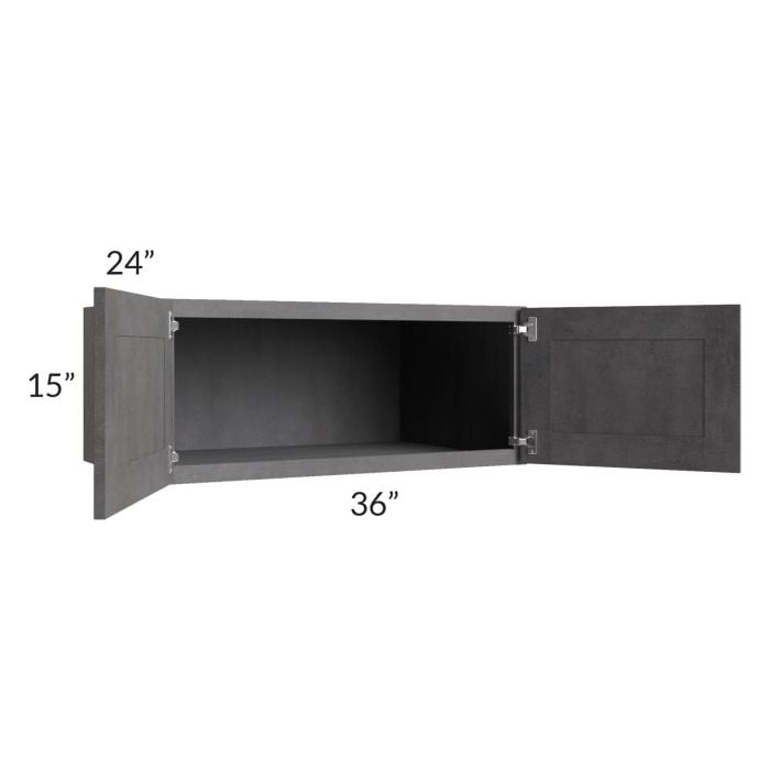 RTA Stone Grey 36" x 15" x 24" Refrigerator Wall Cabinet