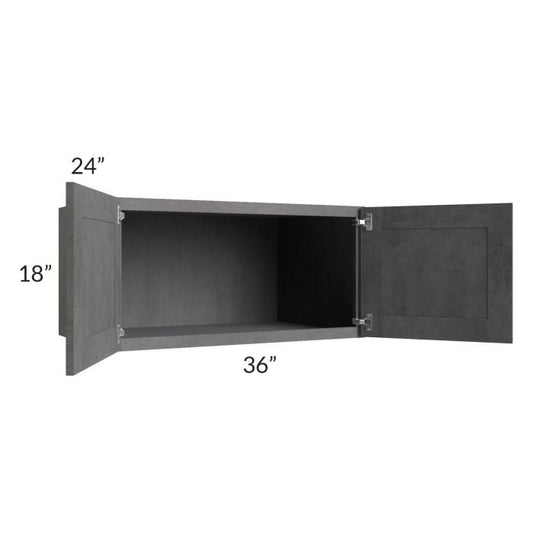 RTA Stone Grey 36" x 18"x 24" Refrigerator Wall Cabinet