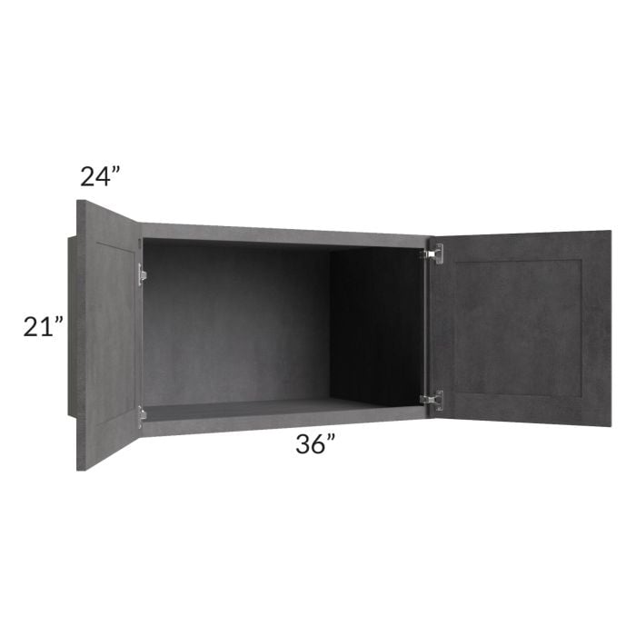 RTA Stone Grey 36" x 21" x 24" Refrigerator Wall Cabinet