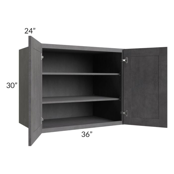 RTA Stone Grey 36" x 30" x 24" Split Pantry Wall Cabinet