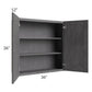 RTA Stone Grey 36" x 36" Wall Cabinet with 1 Decorative End Panel