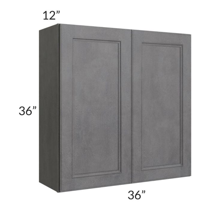 RTA Stone Grey 36" x 36" Wall Cabinet with Glass Door
