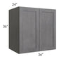 RTA Stone Grey 36" x 36" x 24" Split Pantry Wall Cabinet