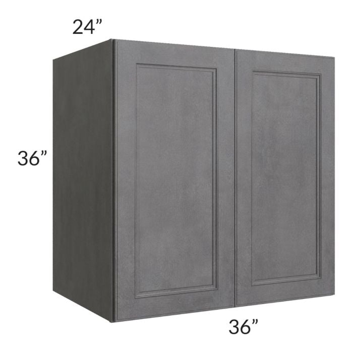 RTA Stone Grey 36" x 36" x 24" Split Pantry Wall Cabinet