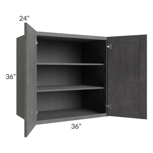 RTA Stone Grey 36" x 36" x 24" Split Pantry Wall Cabinet