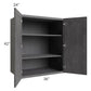 RTA Stone Grey 36" x 42" x 24" Split Pantry Wall Cabinet