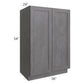 RTA Stone Grey 36" x 54" Split Pantry Base Cabinet