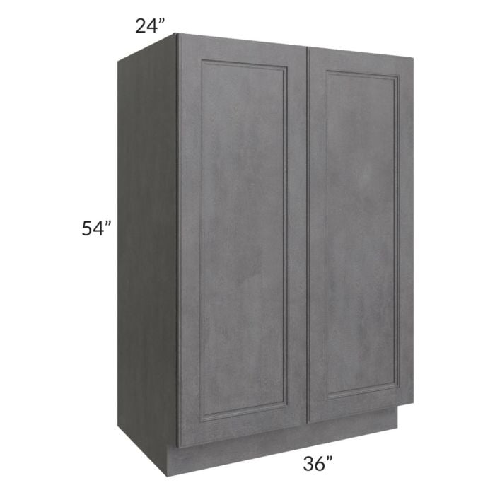RTA Stone Grey 36" x 54" Split Pantry Base Cabinet with 1 Roll Out Tray
