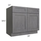 RTA Stone Grey 39" Base Cabinet with 1 Decorative End Panel