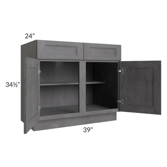 RTA Stone Grey 39" Base Cabinet with 2 Decorative End Panels