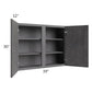 RTA Stone Grey 39" x 30" Wall Cabinet with 1 Decorative End Panel