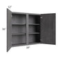 RTA Stone Grey 39" x 36" Wall Cabinet with 1 Decorative End Panel