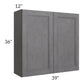 RTA Stone Grey 39" x 36" Wall Cabinet with 2 Decorative End Panels
