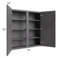 RTA Stone Grey 39" x 42" Wall Cabinet with 2 Decorative End Panels