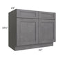 RTA Stone Grey 42" Base Cabinet with 1 Decorative End Panel