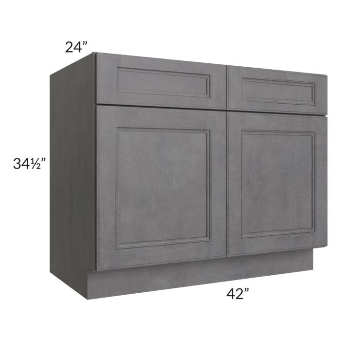 RTA Stone Grey 42" Base Cabinet with 1 Decorative End Panel