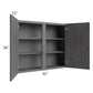 RTA Stone Grey 42" x 36" Wall Cabinet with 1 Decorative End Panel