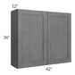RTA Stone Grey 42" x 36" Wall Cabinet with 2 Decorative End Panels