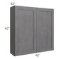 RTA Stone Grey 42" x 42" Wall Cabinet with 2 Decorative End Panels