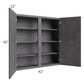 RTA Stone Grey 42" x 42" Wall Cabinet with 2 Decorative End Panels