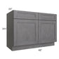 RTA Stone Grey 48" Base Cabinet with 1 Decorative End Panel