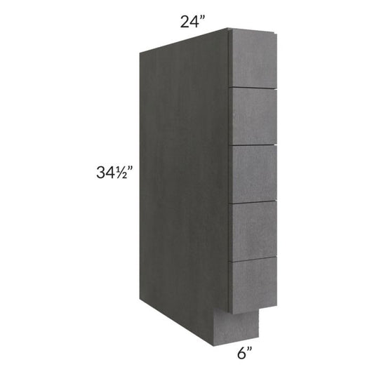 RTA Stone Grey 6" Base Spice Drawer Cabinet