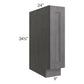 RTA Stone Grey 9" Full Height Door Tray Base Cabinet - Right Hinged with 1 Decorative End Panel