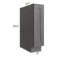 RTA Stone Grey 9" Full Height Door Tray Base Cabinet - Right Hinged with 2 Decorative End Panels