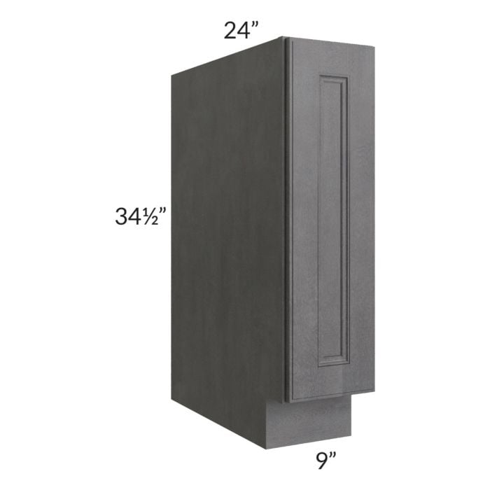 RTA Stone Grey 9" Spice Rack Base Cabinet with 1 Decorative End Panel