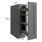 RTA Stone Grey 9" Spice Rack Base Cabinet with 1 Decorative End Panel