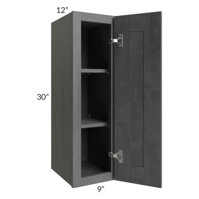 RTA Stone Grey 9" x 30" Wall Cabinet with 1 Decorative End Panel