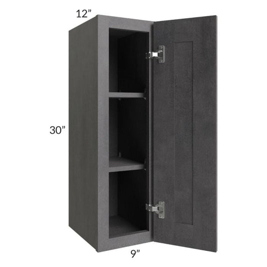 RTA Stone Grey 9" x 30" Wall Cabinet with 1 Decorative End Panel