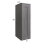 RTA Stone Grey 9" x 30" Wall Cabinet with 2 Decorative End Panels