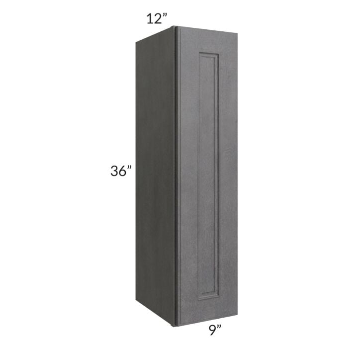 RTA Stone Grey 9" x 36" Wall Cabinet with 1 Decorative End Panel