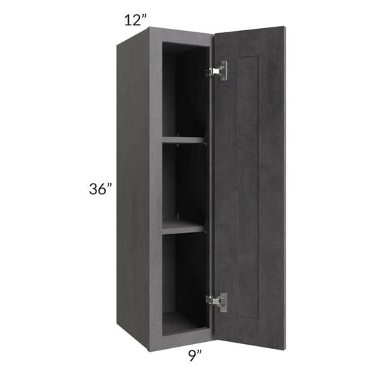 RTA Stone Grey 9" x 36" Wall Cabinet with 2 Decorative End Panels