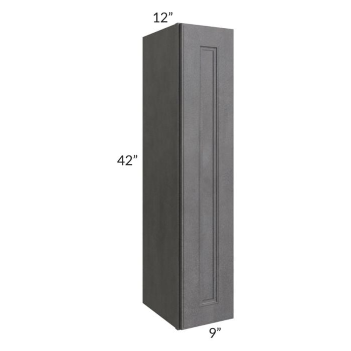 RTA Stone Grey 9" x 42" Wall Cabinet with 2 Decorative End Panels