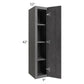 RTA Stone Grey 9" x 42" Wall Cabinet with 2 Decorative End Panels