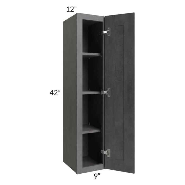 RTA Stone Grey 9" x 42" Wall Cabinet with 2 Decorative End Panels